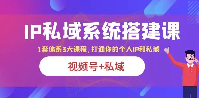 系统搭建课，视频号+私域 1套 体系 3大课程，打通你的个人ip私域-梧桐有术