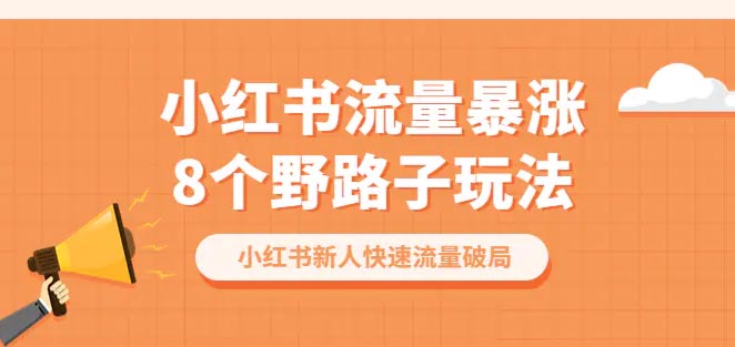 小红书流量-暴涨8个野路子玩法：小红书新人快速流量破局-梧桐有术