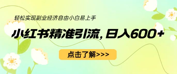 小红书精准引流，小白日入600+，轻松实现副业经济自由-梧桐有术