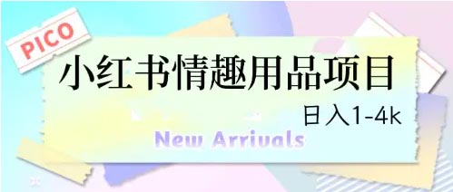 最新小红书情趣用品项目，日入1-4k-梧桐有术