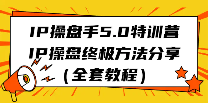 IP操盘手5.0特训营，IP操盘终极方法分享（全套教程）-梧桐有术