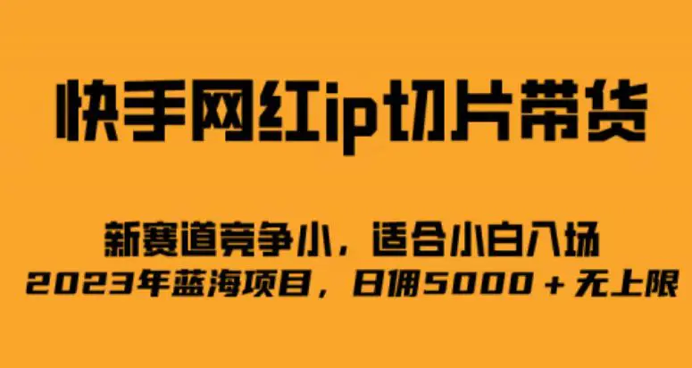 快手网红ip切片新赛道，竞争小事，适合小白 2023蓝海项目-梧桐有术