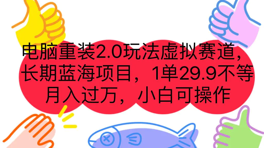 蓝海项目 一单29.9不等 月入过万 小白可操作-梧桐有术