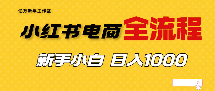 外面收费4988的小红书无货源电商从0-1全流程，日入1000＋-梧桐有术