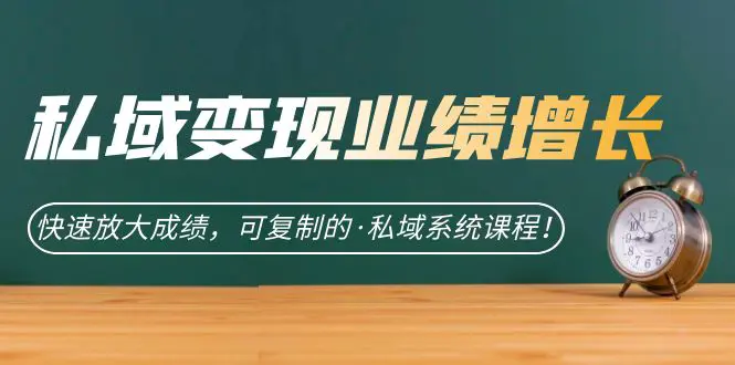 私域·变现业绩增长：快速放大成绩，可复制的·私域系统课程！-梧桐有术