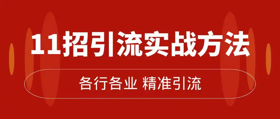 精准引流术：11招引流实战方法，让你私域流量加到爆（11节课）-梧桐有术