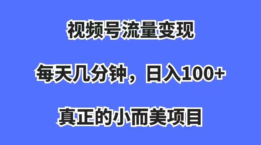 视频号流量变现，每天几分钟，收入100+，真正的小而美项目-梧桐有术