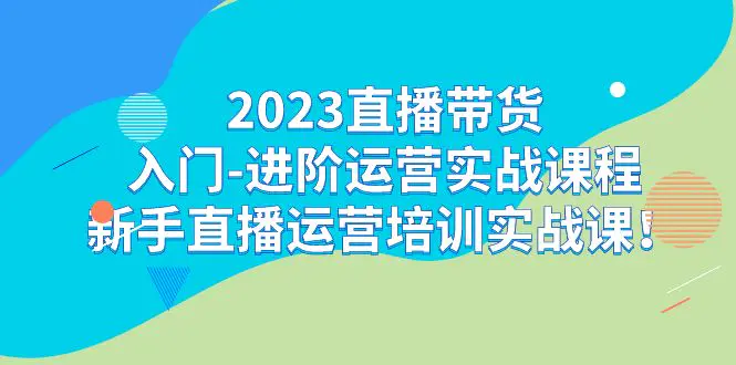 2023直播带货入门-进阶运营实战课程：新手直播运营培训实战课！-梧桐有术