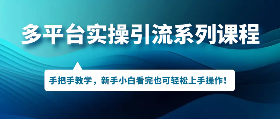 多平台实操引流系列课程，手把手教学，新手小白看完也可轻松引流-梧桐有术