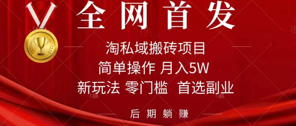 淘私域搬砖项目，利用信息差月入5W，每天无脑操作1小时，后期躺赚-梧桐有术