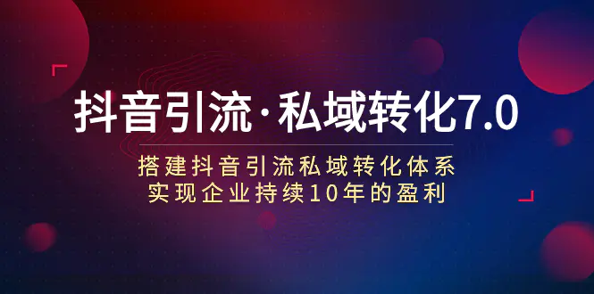 抖音引流·私域转化：搭建抖音引流·私域转化体系 企业持续盈利-梧桐有术