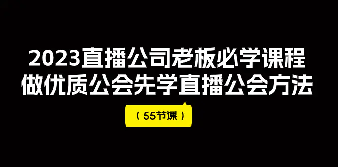 2023直播公司老板必学课程，做优质公会先学直播公会方法-梧桐有术