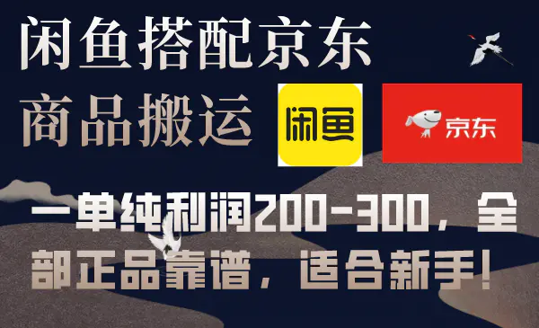 闲鱼搭配京东备份库搬运，一单纯利润200-300，全部正品靠谱！-梧桐有术
