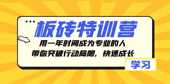 板砖特训营，用一年时间成为专业的人，带你突破行动局限-梧桐有术