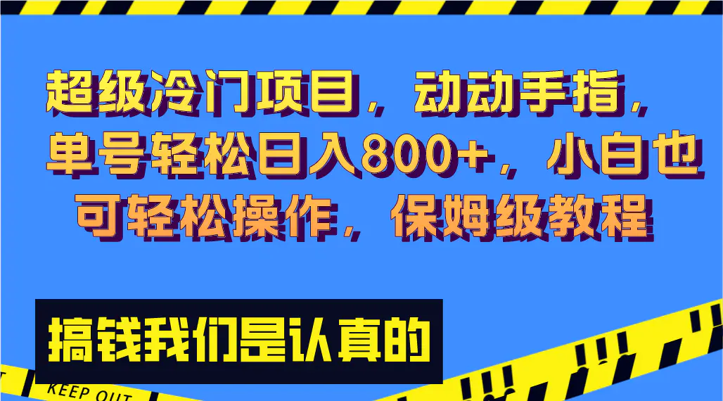 超级冷门项目，单号轻松日入800+，小白也可轻松操作，保姆级教程-梧桐有术