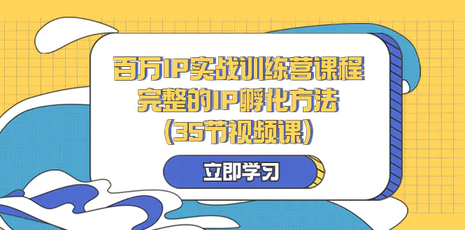 百万IP实战训练营课程，完整的IP孵化方法（35节视频课）-梧桐有术