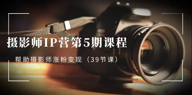 摄影师-IP营第5期课程，帮助摄影师涨粉变现（39节课）-梧桐有术