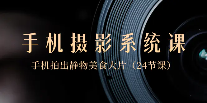 0基础-手机摄影系统课，手机拍出静物美食大片（24节课）-梧桐有术