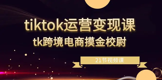 tiktok运营变现课，tk跨境电商摸金校尉（21节视频课）-梧桐有术