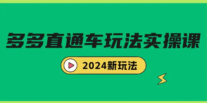 多多直通车玩法实战课，2024新玩法（7节课）-梧桐有术