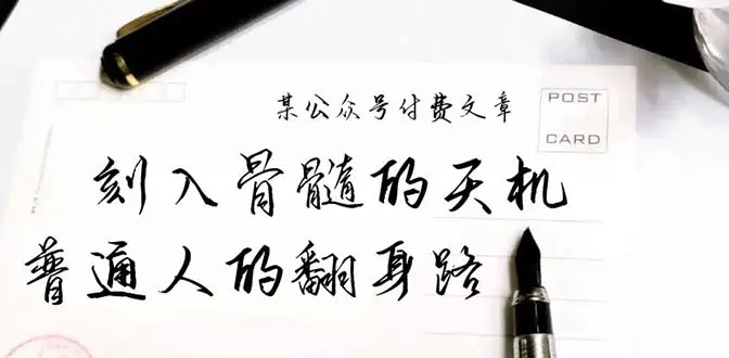 某公众号付费文章：刻入骨髓的天机，揭露“普通人的翻身路”-梧桐有术