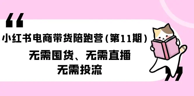 小红书电商带货陪跑营(第11期)无需囤货、无需直播、无需投流-梧桐有术