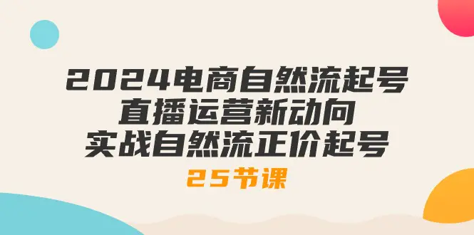 2024电商自然流起号，直播运营新动向 实战自然流正价起号-25节课-梧桐有术