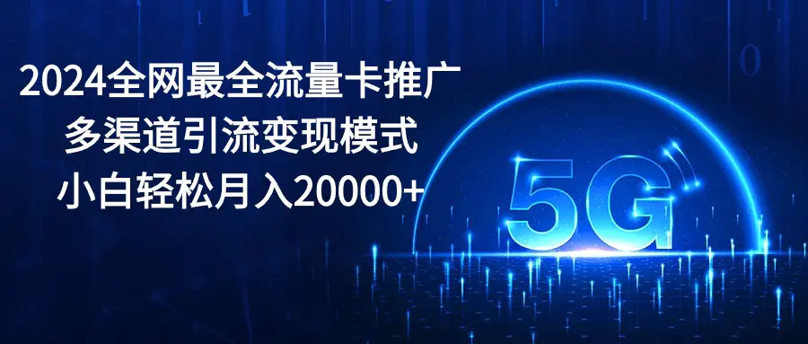 2024全网最全流量卡推广多渠道引流变现模式，小白轻松月入20000+-梧桐有术