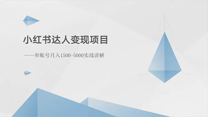 小红书达人变现项目：单账号月入1500-3000实战讲解-梧桐有术