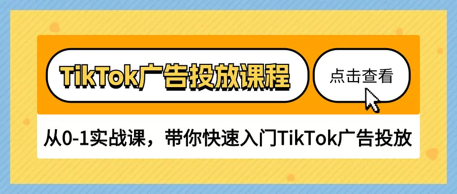 TikTok广告投放课程，从0-1实战课，带你快速入门TikTok广告投放-梧桐有术