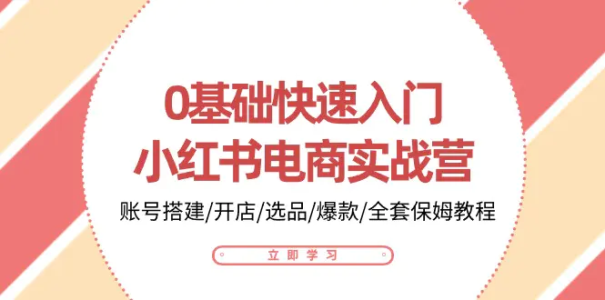 0基础快速入门-小红书电商实战营：账号搭建/开店/选品/爆款-梧桐有术