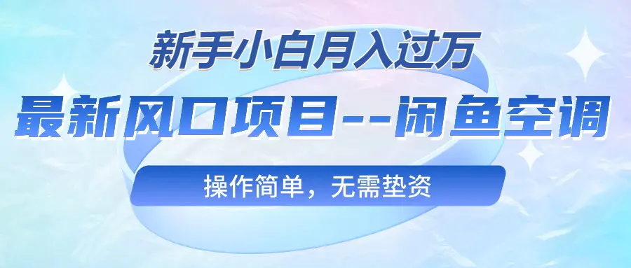 最新风口项目—闲鱼空调，新手小白月入过万，操作简单，无需垫资-梧桐有术