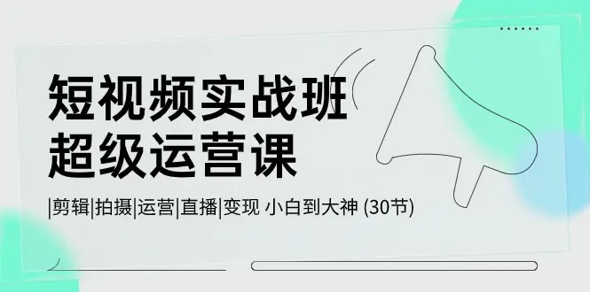 短视频实战班-超级运营课，|剪辑|拍摄|运营|直播|变现 小白到大神-梧桐有术