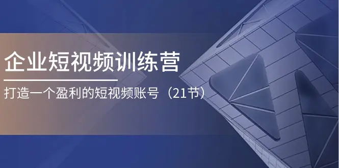 企业短视频训练营：打造一个盈利的短视频账号（21节）-梧桐有术