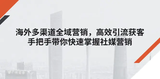 海外多渠道 全域营销，高效引流获客，手把手带你快速掌握社媒营销-梧桐有术