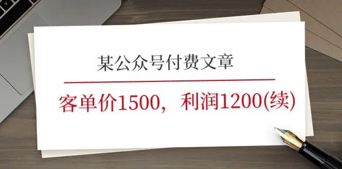 某公众号付费文章《客单价1500，利润1200》市场几乎是空白的-梧桐有术