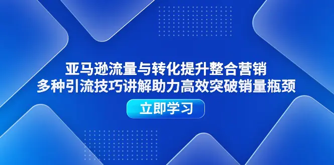 亚马逊流量与转化提升整合营销，多种引流技巧讲解助力突破瓶颈-梧桐有术