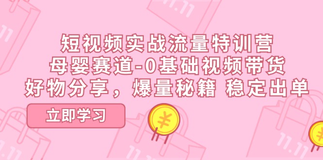 短视频实战流量特训营，母婴赛道-0基础带货，好物分享，爆量秘籍-梧桐有术