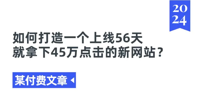 某付费文章《如何打造一个上线56天就拿下45万点击的新网站？》-梧桐有术