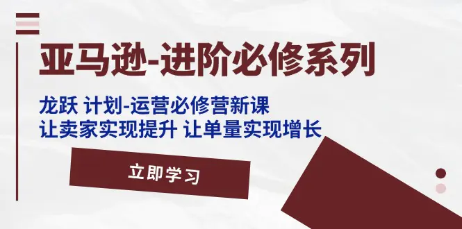 亚马逊-进阶必修系列，龙跃 计划-运营必修营新课，让卖家实现提…-梧桐有术