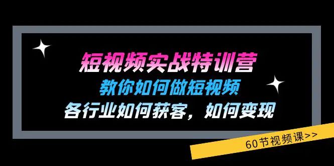 ​短视频实战特训营：如何做短视频，各行业如何获客，如何变现-梧桐有术