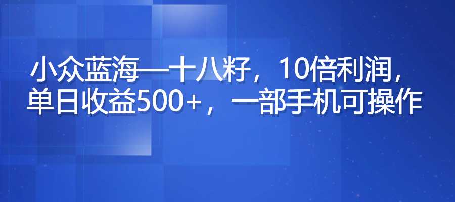 小众蓝海品类：十八籽，10倍利润，单日收益500+，一部手机可操作-梧桐有术