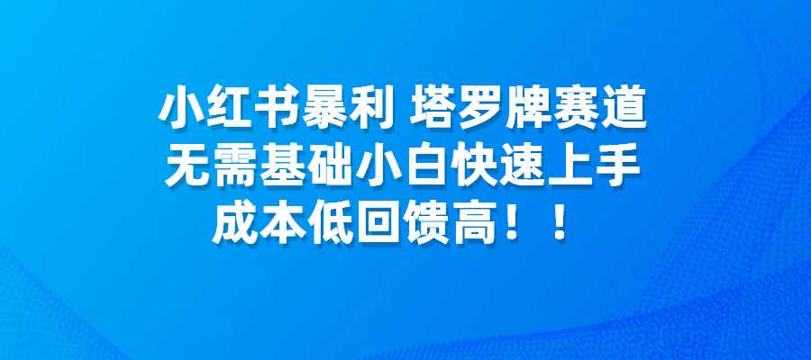 小红书暴利玄学玩法，塔罗牌赛道，小白快速上手，成本低回馈高-梧桐有术