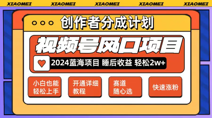 微信视频号大风口项目 轻松月入2w+，玩法简单轻松上手-梧桐有术