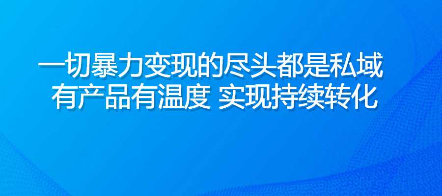 一切暴力变现的尽头都是私域 有产品有温度 实现持续转化-梧桐有术