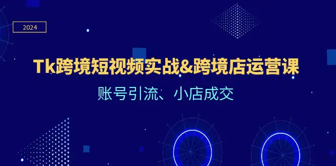 Tk跨境短视频实战&跨境店运营课：账号引流、小店成交-梧桐有术
