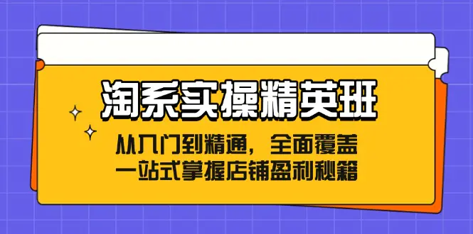 淘系实操精英班：从入门到精通，一站式掌握店铺盈利秘籍-梧桐有术