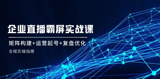 企业直播霸屏实战课：矩阵构建+运营起号+复盘优化，全程实操指南-梧桐有术