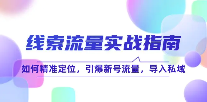 线索流量-实战指南：如何精准定位，引爆新号流量，导入私域-梧桐有术