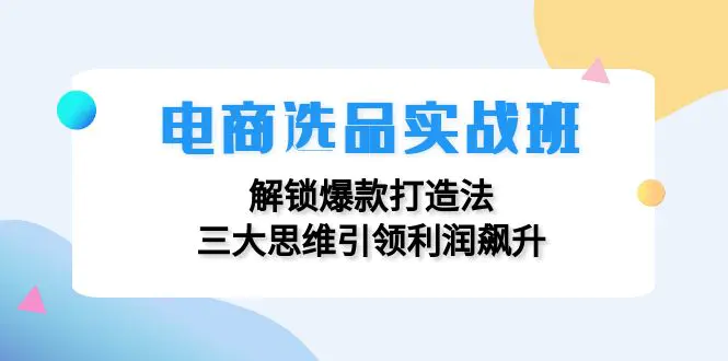 电商选品实战班：解锁爆款打造法，三大思维引领利润飙升-梧桐有术